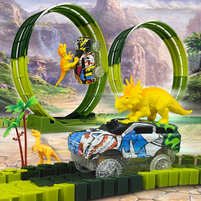 Dino Adventure - conjuntos de carro de dinossauro com pista de corrida